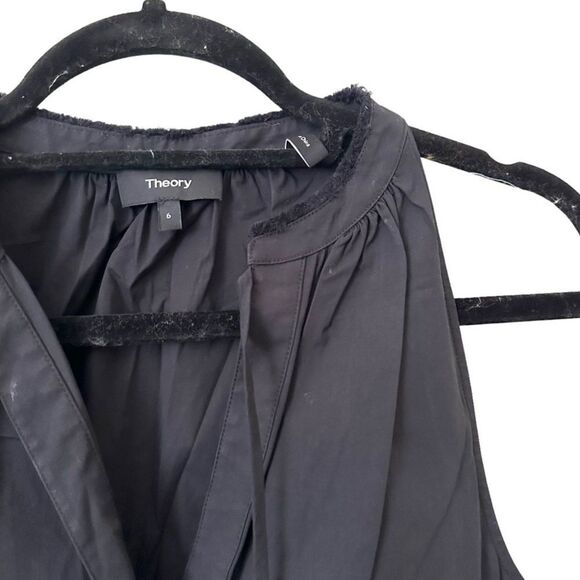 THEORY Nallane Light Poplin Mini Dress in Black Sz 6 - Picture 4 of 5